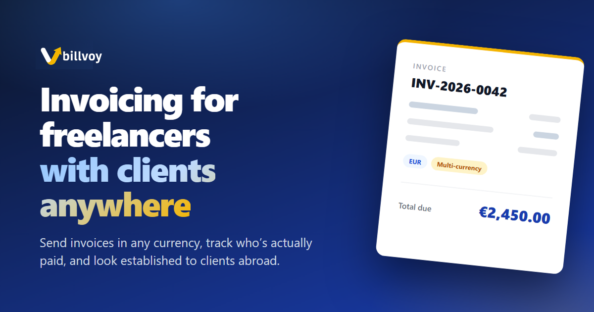 I built an invoicing app for freelancers with clients abroad - looking for 10 beta users logo